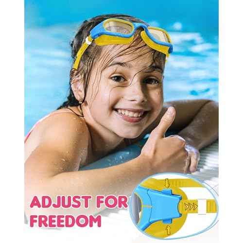 Kids Swim Goggles,Swimming Goggles for Kids 6-14, Anti-Fog UV Protection Pool Glasses for Boys Girls