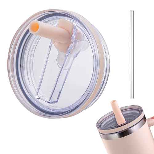 Replacement Lid for Stanley 40oz and 64oz Tumbler.Leakproof Flip Straw Lid Fit stanley Cup Quencher H2.0 40 oz/64 oz and Stanley ProTour 40oz/64oz Tumbler.(Rose Quartz,1-Pack)