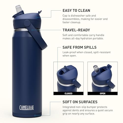 CamelBak Thrive Flip Straw Water Bottle 25oz - Navy Insulated Steel