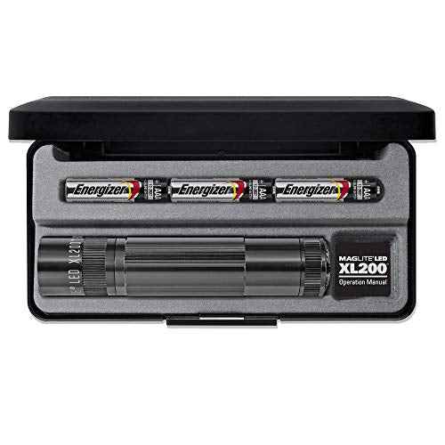 Maglite XL200 LED 3-Cell AAA Flashlight in Presentation Box, Gray