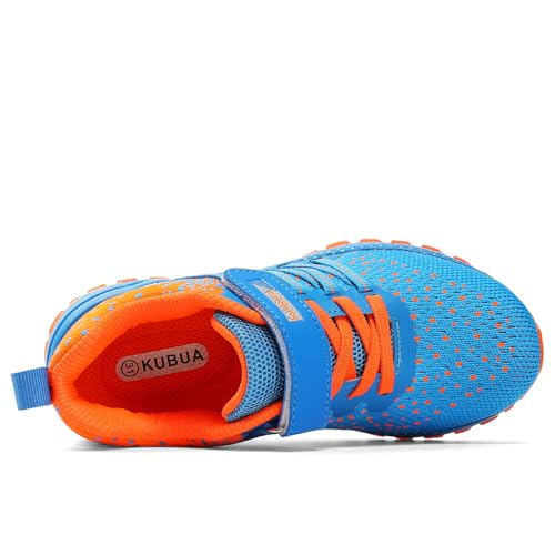 Kids Sneakers Lightweight Boys Girls Tennis Shoes - 13 Little Kid, Blue & Orange