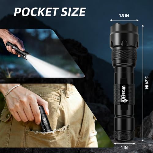 Mini LED Tactical Flashlight 1000 Lumens, 5 Modes, IP65 Waterproof, Compact EDC
