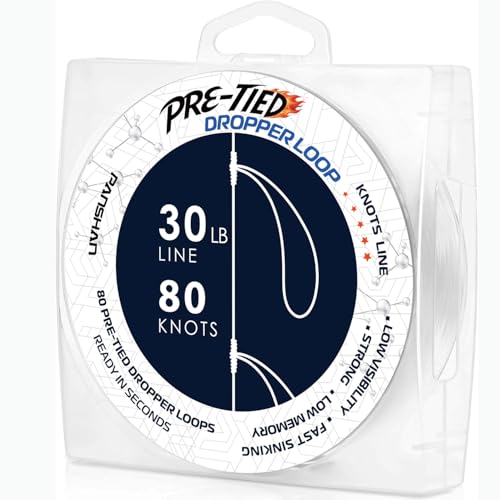 Pre-Tied Dropper Loop Fishing Line Spool - 16 Inch Loops for Saltwater & Freshwater