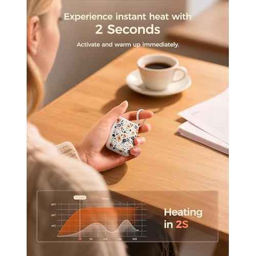 OCOOPA Hand Warmers Rechargeable, Smart Temp Control 7H*2 Long Safe Heat, Ultra Slim, Pocket-Size Design That Fits Gloves, Gifts for Women, Outdoor, Office, Commute (UT5 Nano)