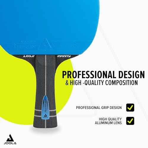 JOOLA Infinity GL Professional Ping Pong Paddles with Paddle Cover - 7-Layer Wood Fiberglass Blade - ITTF Approved - Pro Ping Pong Paddle for Advanced Control & Speed - Table Tennis Racket - Blue