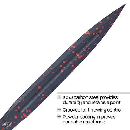 CRKT Onion Throwing Knives Fixed Blades with Sheath: 1050 Carbon Steel Plain Edge Blades, Throwing Knives Set of 3, K930RKP