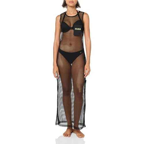 HUGO womens Hazel Sheer Tube Dress Coverup
