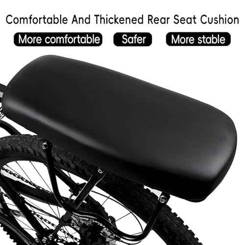 Thickened Bike Seat Pad ? Manned Rear Bike Seat Cushion, Kids Bike Seat Cushion for Comfortable Rides, Screw-Mounted Bicycle Saddle, Ebike Seats for Long Journeys