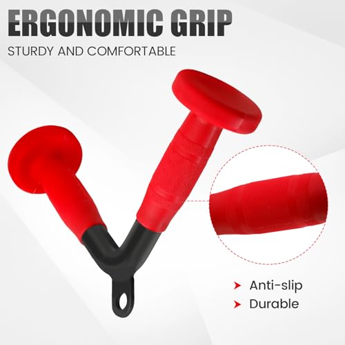 Cable Machine Attachments with PU Grips GMA001 - V-Shaped Triceps & Biceps Bar