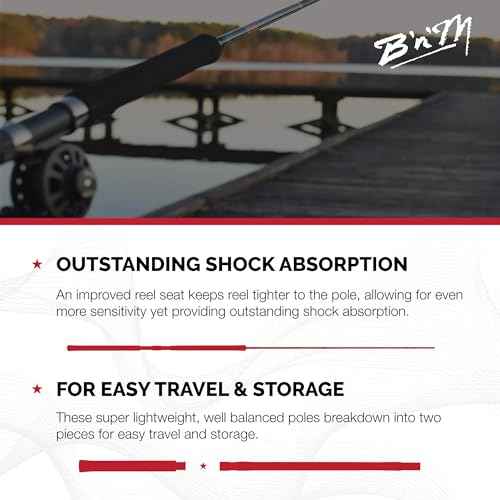 B&M DIA122 12 ft. Diamond Jig Fishing Pole - 2 Piece