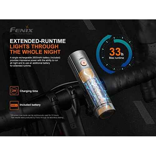 Fenix BC21R V3 1200 Lumen LED USB Rechargeable Light Weight Bike Bicycle Light, Rechargeable Battery with EdisonBright Battery Carrying case Bundle