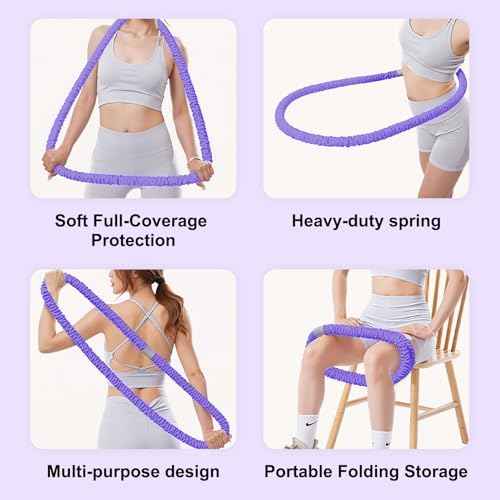 Infinity Hoop, Weighted Hula Hoop, Hula Hoops for Adults, Weighted Hula Hoops for Women - Spring Weighted Design Burns Fat,No Noise and No Meat Clipping