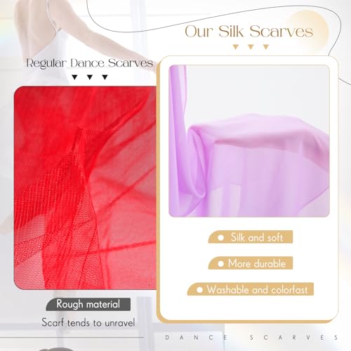 Colorful Chiffon Juggling Scarves - 24 x 24 Inches Bulk Set of 24 - Dance & Performance Props Variation of THIS listing