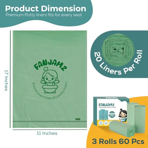 Leak-Proof Potty Bags for Portable Toilet - 80 Count, 5L Disposable Liners for Toddlers & Pets