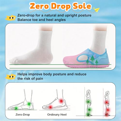 Kids Water Sandals - Adjustable Sport Shoes with Non-Slip Rubber Sole - Purple Blue, 3 Big Kid