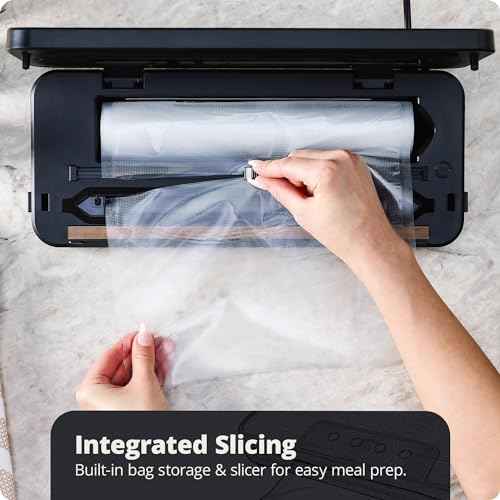 Greater Goods Vacuum Sealer ? Powerful, Compact, with 4-in-1 Functions, Built-in Cutter, and Vacuum Seal Bags, Ideal for Sous Vide and Food Storage (Onyx Black)