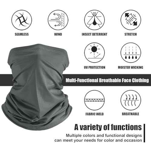 Geyoga 6 Pieces Summer UV Protection Cooling Neck Gaiter Face Clothing Neck Gaiter Mask Scarf Sunscreen Breathable Bandana