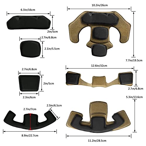 Tactical Helmet Pads - Khaki Universal Replacement Foam Inserts for ACH, MICH Helmets