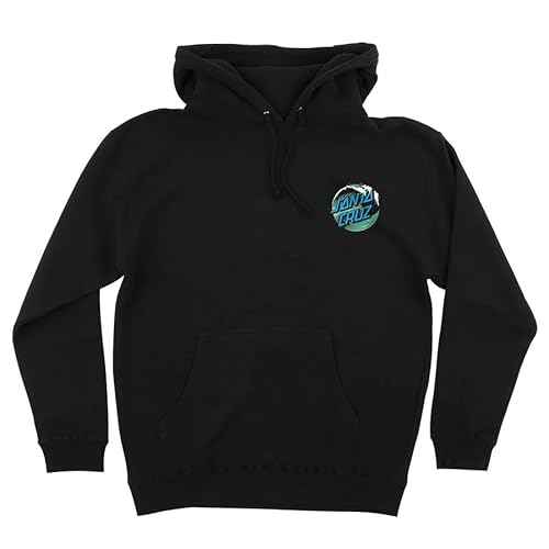 SANTA CRUZ Wave Dot P/O Hooded Heavyweight Sweatshirt Black XXL Mens