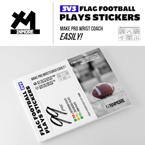 Youth Football Playbook Wristbands with 99 Tactic Stickers - 5 on 5 & 3 Cards Variation