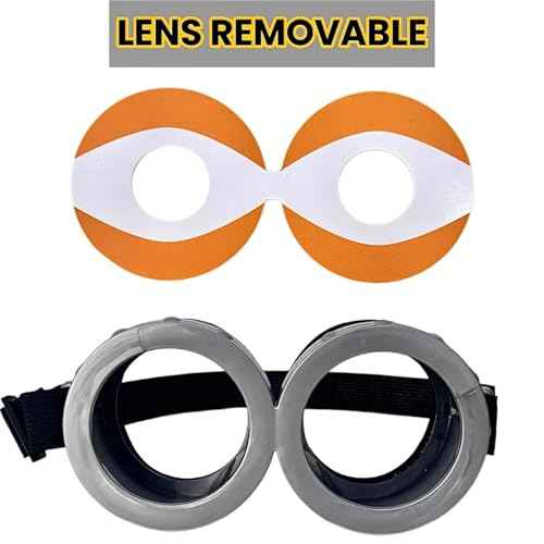 3Pcs Halloween Costumes Accessories for Men Women Adult Cosplay, Goggles Glasses Yellow Hat Black Gloves
