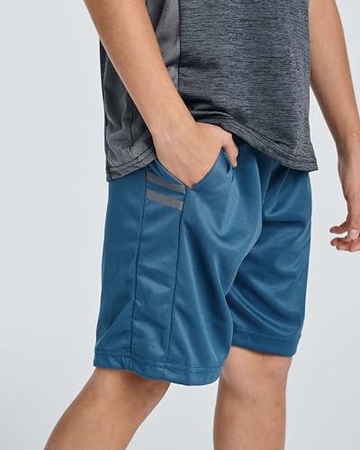 5 Pack Boys' Athletic Shorts with Pockets - Quick Dry Basketball Soccer Kids Teens