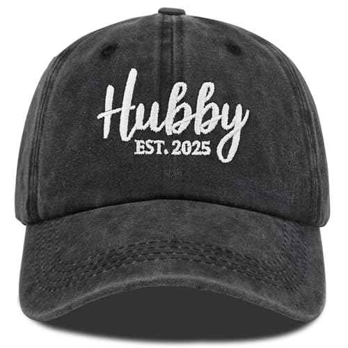 Hubby and Wifey Hats for Mr and Mrs, Engagement Anniversary Honeymoon Wedding Gifts Newlyweds Couples Baseball Cap