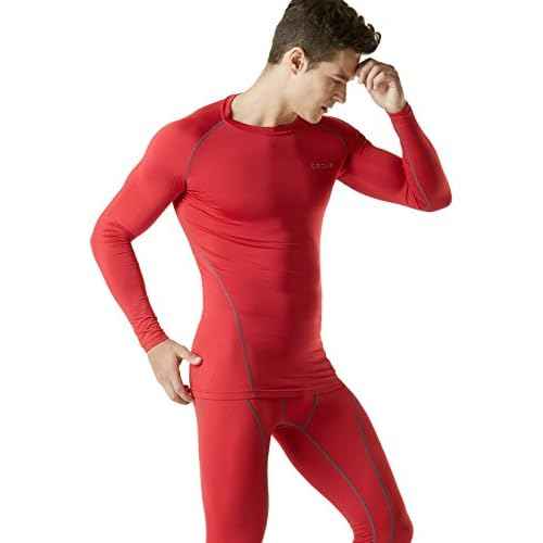 TSLA Men's Thermal Long Sleeve Compression Shirts, Athletic Base Layer Top, Winter Gear Running T-Shirt