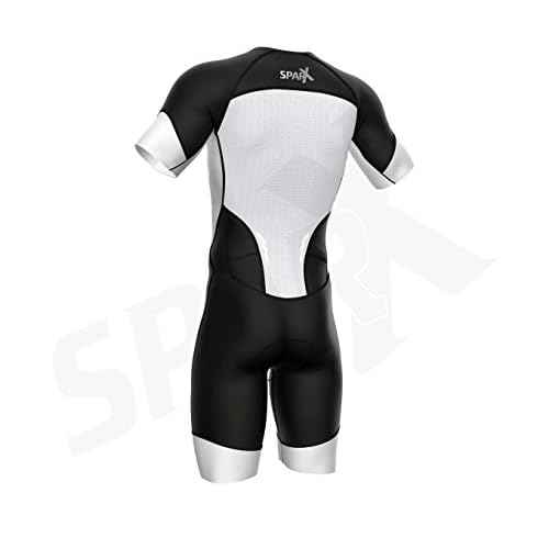 Sparx Men's Elite Sleeved Triathlon Suit Short Sleeve Trisuit SpeedSuit Skinsuit Swim-Bike-Run
