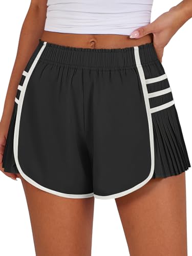 Caracilia Women's Athletic Running Shorts Small Black Summer Workout Shorts