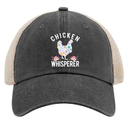 Chicken Whisperer Funny Chicken Tee for Farmers hat Vintage hat AllBlack Mens hat Gifts for Daughter Golf Hats