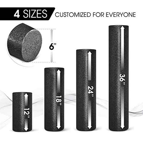 Yes4All High-Density EPP Round Back Roller Foam, Exercise Foam Roller for Yoga, Pilates & Stretching - 12, 18, 24, 36 inch