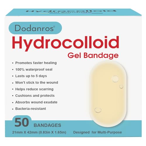 Hydrocolloid Gel Bandages for Minor Wounds - 50 Count, 0.83 x 1.65 in