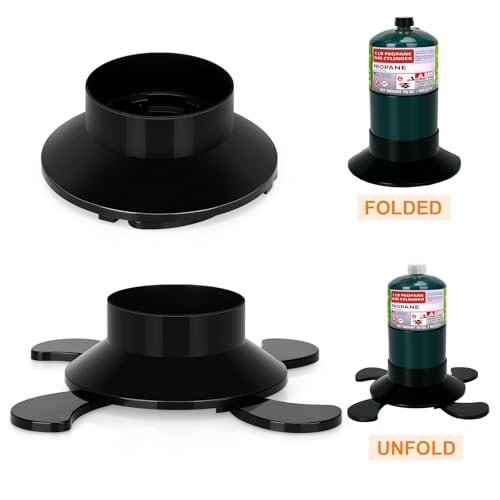 2 Pack Propane Tank Holder, Portable Propane Tank Stand Cylinder Base for 1lb/MAPP Gas Cylinders,Foldable Small Fuel Gas Bottle Stabilizer,Accessory for Camping Stoves Heaters Burners Torches Lanterns