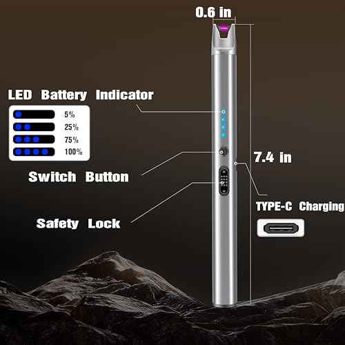 Luxgaze 3 Pack Electric Candle Lighter Rechargeable USB Lighters Flameless Windproof Plasma Arc Lighters with Safety Lock Long Lighter for Candle BBQ Camping Birthday Party