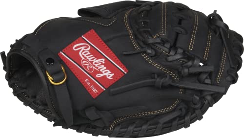 Youth Baseball Glove 31.5 Inch First Base/Catcher's Mitt - Black, 1-Piece Closed Web
