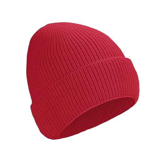 ZOORON 1&2 Unisex Thick Knitted Beanie for Men Women Cuffed Plain Hat Winter Slouchy Ski Beanies