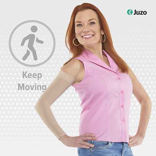 Juzo Soft 2000 15-20mmhg Max Armsleeve with Silicone Top Band for Women, 2 (II) Max, Beige