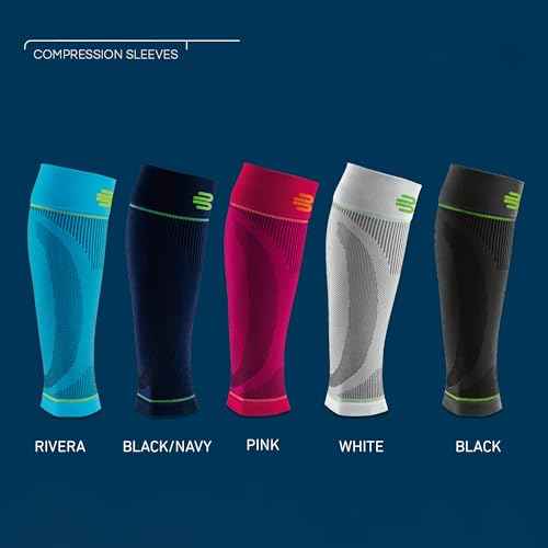 Bauerfeind Sports Compression Lower Leg Calf Sleeves (1 Pair) - Gradient Compression for Improved Blood Circulation in Legs - Air Knit Fabric Breathable, Durable, Washable (Black, Medium/Short)