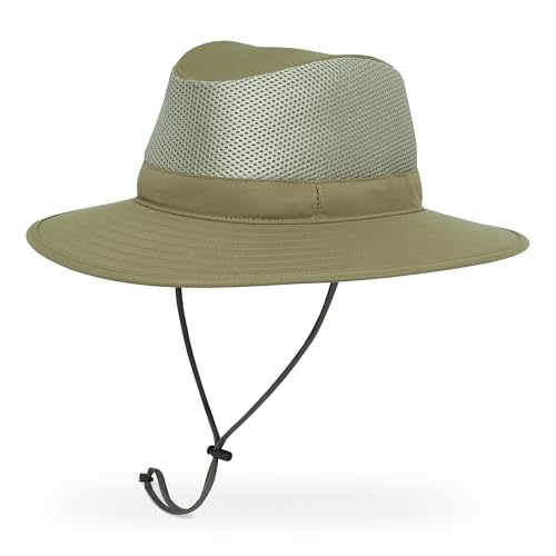 Medium Dark Khaki Sunday Afternoons Charter Breeze Hat - UPF 50+ Sun Protection, Ventilated with Sunglass Lock & Floatable Feature
