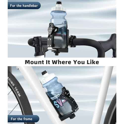 MoKo Bike Water Bottle Holder, Adjustable Bike Water Bottle Cage for 1.9-3.6" Diameter Bottle, for Handlebar & Frame, Motorcycle Cup Holder with Screw Tool, for Bicycle/Stroller/Scooter/Wheelchair/ATV