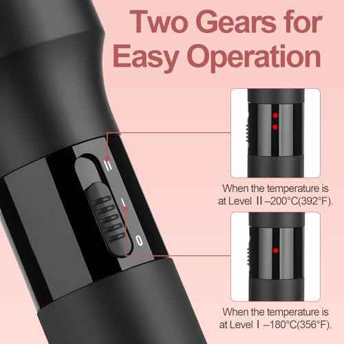 hopopower 1.25/1.5 Inch Curling Iron Brush Ceramic Double PTC Heated Round Hair Curling Comb, Tourmaline Ionic Hot Hair Curler Thermal Brush Blowout Dual Voltage for Traveling (1.5inch)