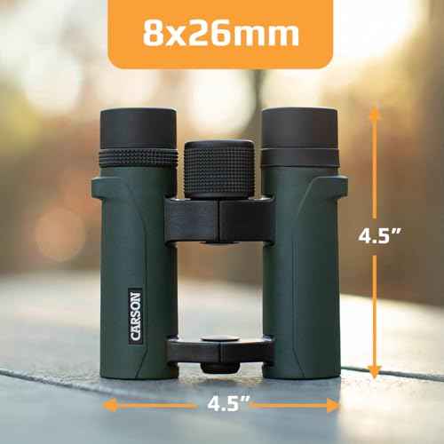 Carson RD Series 8x26mm Open-Bridge Waterproof Compact Binoculars (RD-826), Green