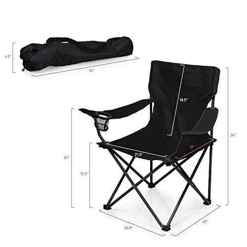 PICNIC TIME NHL Seattle Kraken PTZ Camp Chair, Picnic Chair, Beach Chair with Carrying Bag, (Black)