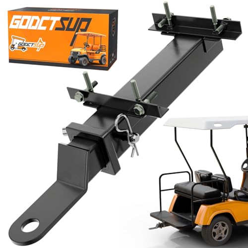 Golf Cart Trailer Hitch with 2-Inch Receiver Fits Square Steel Tube Backseat Footrest