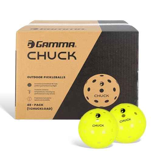 GAMMA Chuck Outdoor Pickleballs, Symmetrical 38-Hole Design, USAPA Approved for Tournament Play, Durable, All-Weather Endurance, Consistent Flight, Enhanced Speed, Competitive & Practice