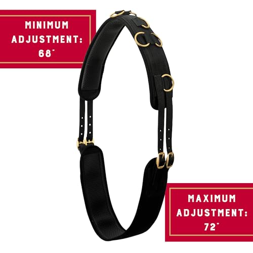 Adjustable Horse Surcingle with Shock-Absorbing Neoprene & Brass Buckles - Fits 68-72 Inches