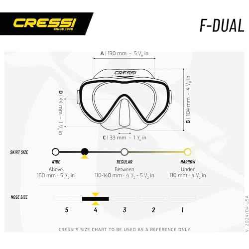 Cressi Single Lens Frameless Scuba Mask for Good Visibility | F-Dual: Designed in Italy