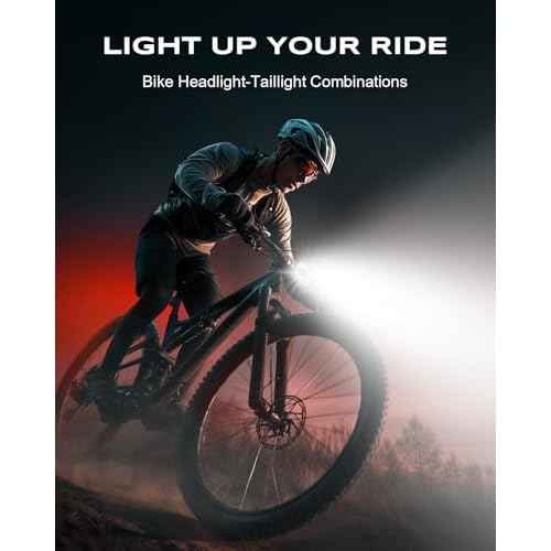 Bike Lights, Ultra-Slim & Lightweight Rechargeable Bicycle Lights Set, [5+6 Modes] Dual USB-C Bike Lights Front and Back, IP65 Waterproof Bicycle Lights for Night Riding Road Mountain Cycling