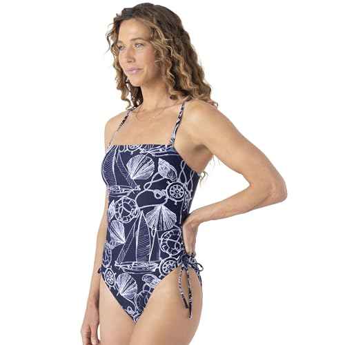 Nautica Women's Swimsuit? Bandeau, Slimming Tummy Control, Strap, Quick-Dry, Removable Pads, UPF 50+